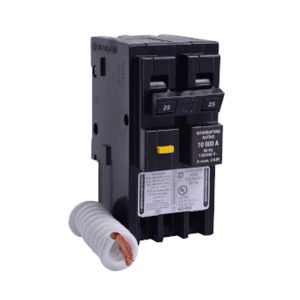 HOM230GFI Square D Mini Circuit Breaker, Homeline, 30A, 2 Pole, 120/240 VAC, 10 Ka Air, Ground Fault Class A, Plug In Mount